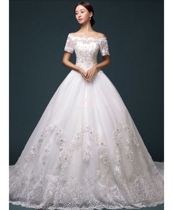 Abito Sposa 2019 Maniche Corte