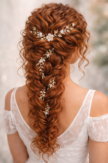 Capelli Ricci Raccolti in Treccia